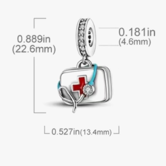 Pandora Medicine Bag Stethoscope Charm Pendant Silver Fit Bracelet - Picture 3 of 4